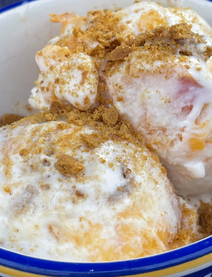 No-Churn Peach and Ginger Cookie Ice Cream