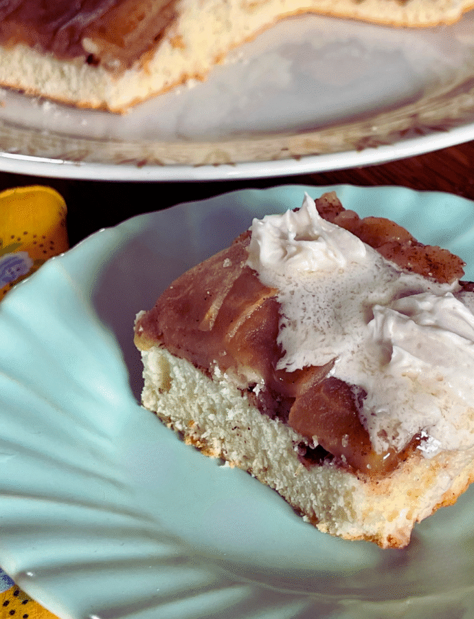 Apple Upside-Down Cake with Hard Sauce
