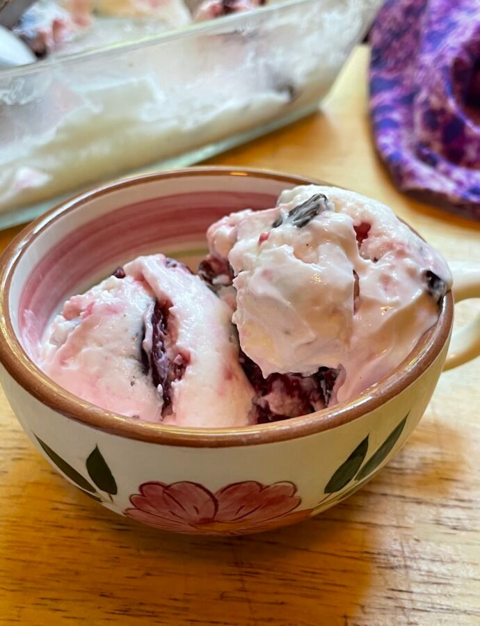 No-Churn Cherry Chocolate Frozen Yogurt